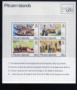 PITCAIRN ISLANDS #192 1980 LONDON '80 STAMP EXIB. MINT VF NH O.G S/S ab