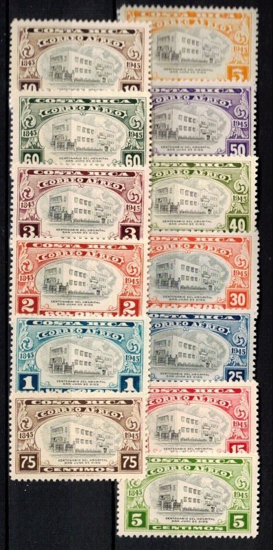 Costa Rica Sc C128-40 MLH set of 1946 - Hospital 