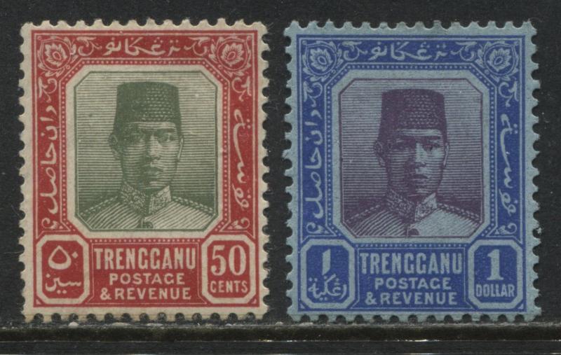 Trengganu 1921-29 50 cents and $1 mint o.g.