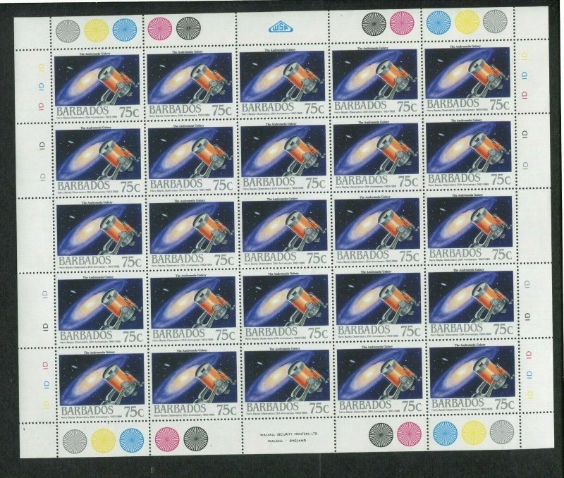 1988 Barbados Postage Stamps #735-738 Full Sheets Set- Harry Bayley Obsveratory