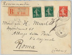 FRANCE - POSTAL HISTORY: STORK E 22 TRANSPLANT ENVELOPE + 1914 stamps-