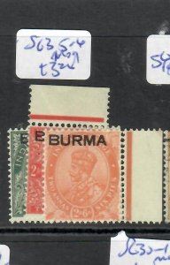 BURMA  (P2210BB)  KGV OVPT ON IDIA SG 3,5-6  VFU 