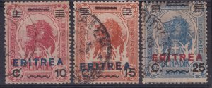 Eritrea 1924 Part Set #83 - 85 fvf u fvf