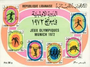 Liban Olympics Lot 3 , 1 souvenir sheet