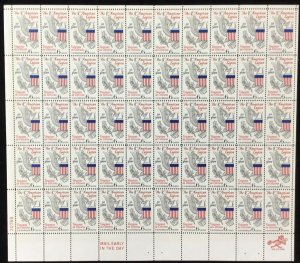 1369   American Legion 50th Anniversary   MNH 6c sheet of 50   FV $3.00  In 1969