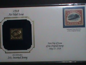 UNITED STATES-COVER-1918 SC# C3 22 KARTS GOLD REPLICA-24 CENTS INVERTED JENNY