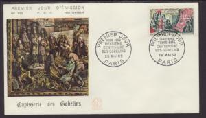 France 1037 Tapestry 1962 U/A FDC