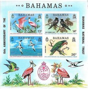 F012 STAMPS - BAHAMAS 1974: UCCELLI - BIRDS-