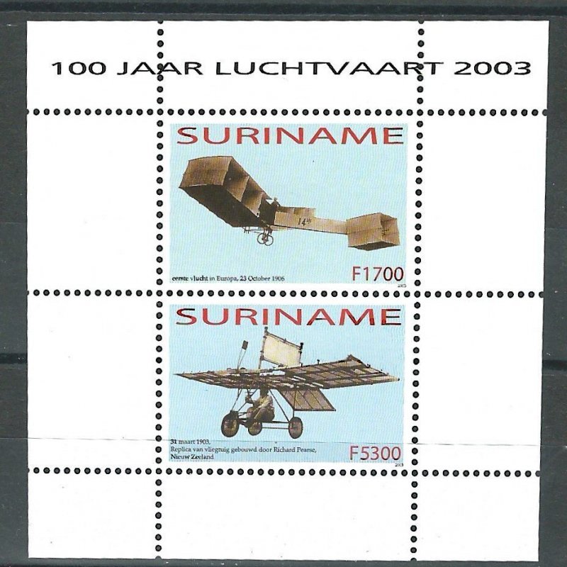 Surinam   SS    Planes  Mint NH VF  2003  PD