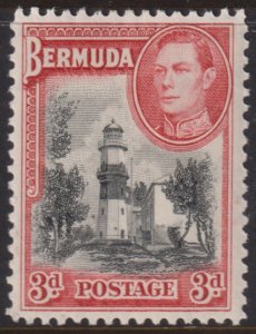 1938- 1951 Bermuda St David's Lighthouse 3 pence MMH Sc# 121 CV $16.00 Stk #4