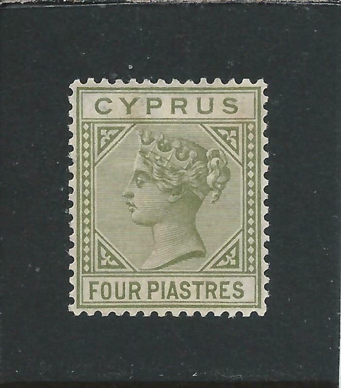 CYPRUS 1882-94 4pi OLIVE-GREEN MM SG 35 CAT £50