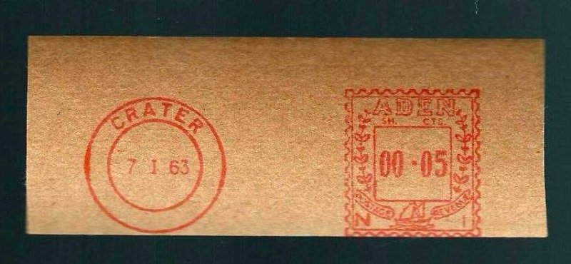 ADEN 1963 RARE EXPERIMENTAL METER MARKING PROOF