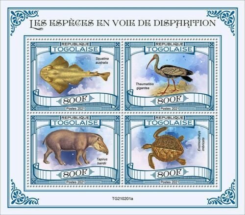 2021/07- TOGO - ENDANGERED SPECIES        4V complet set    MNH ** T 