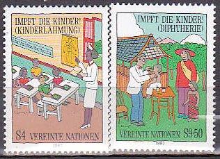 United Nations- Vienna 76-7 1987 Immunization Cpl MNH