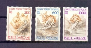 Vatican City #710-712  MNH 1982  St Theresa of Avila