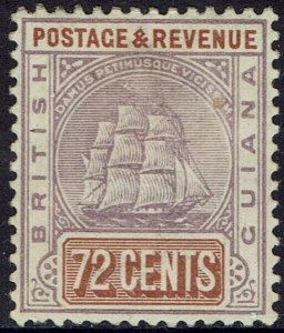 BRITISH GUIANA 1889 SHIP 72C WMK CROWN CA