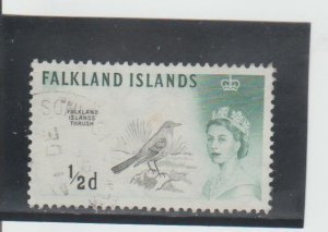 Falkland Islands  Scott#  128  Used  (1960 Falkland Islands Thrush)