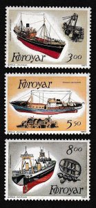 Faroe Is. Trawlers Boats 3v 1987 MNH SC#158-160 SG#146-148 MI#151-153