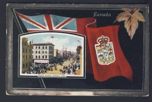 EIGHTH AVENUE (downtown) - Maple Leaf Flag 1911 - CALGARY ALBERTA postcard