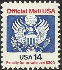 # O129A MINT NEVER HINGED EAGLE HOLDING ARROWS AND BRANCH