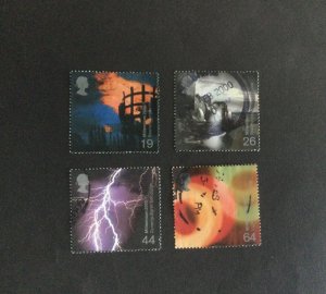 2000 GB. Millennium Project - Fire & Light. Set of 4 used stamps