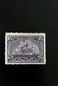 1898 1 1/4c U.S. Internal Revenue, Proprietary, Battleship Scott RB25 Used