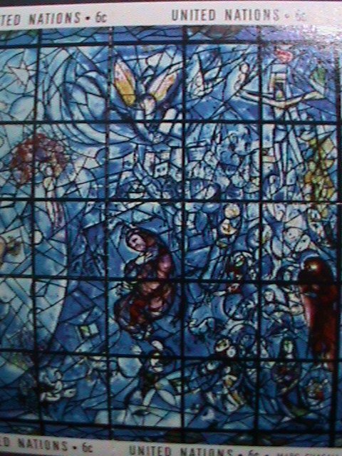 UNITED NATION-1967 FAMOUS GLASS WINDOW ARTS IN U.N. MNH  SHEET-VERY FINE