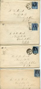FOUR GREAT BRITAIN COVERS TO THE UNITED STATES LOT IV