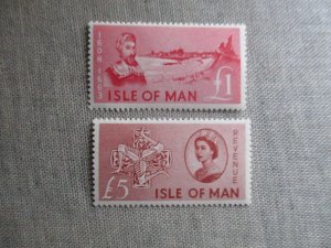 Isle of Man, 1966-1976, 2 Revenue Stamps, MNH