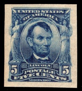 US STAMPS #315 IMPERF MINT OG NH XF CAT. $800 LOT #3014