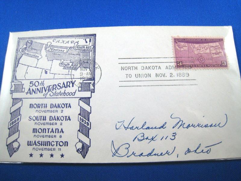 U.S. FDC - SCOTT # 858 - NORTH DAKOTA