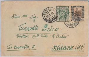 53711 - ITALY COLONIES: LIBIA - ENVELOPE from BENGHAZI 1931-