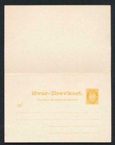 NORWAY Mi. P50 POSTAL STATIONERY POSTAL CARD 3+3 PAID REPLY