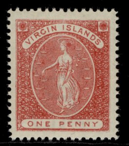 BRITISH VIRGIN ISLANDS QV SG33, 1d rose-red, LH MINT. 