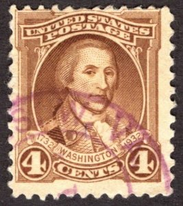 1932, US 4c, George Washington, Used, purple cancel, Sc 709