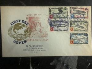 1955 Cuba First Day cover FDC to New York USA Cupex Philatelic exhibition