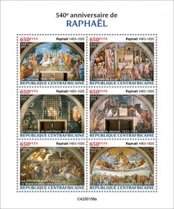 C A R - 2023 - Raphael - Perf 6v Sheet - Mint Never Hinged