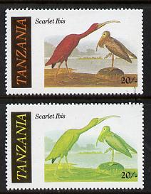 Tanzania 1986 John Audubon Birds 20s (Scarlet Ibis) with ...