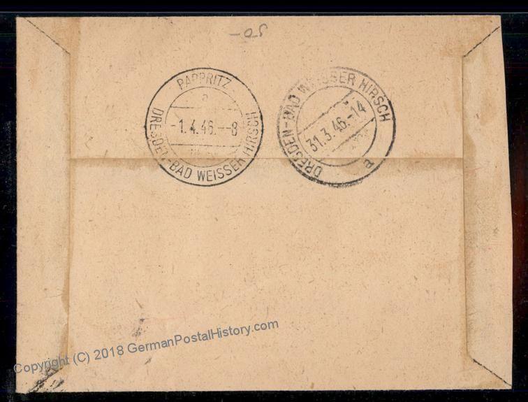 Germany French Zone Post WWII 1Fr EF Single Frank Cover 56327