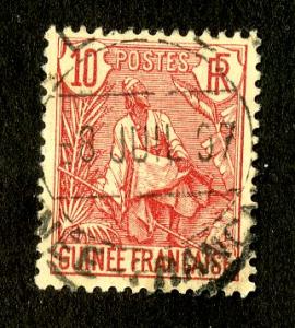 FRENCH GUINEA 22  USED SCV $4.00 BIN $2.00