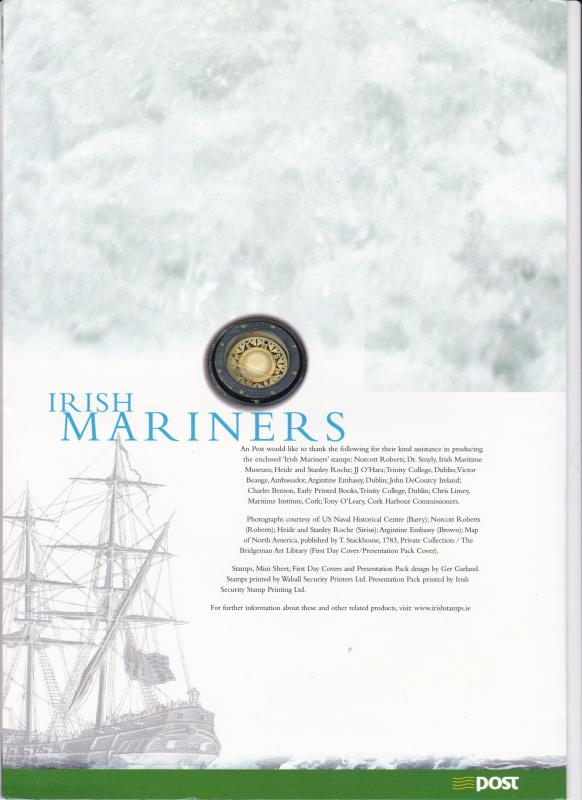 Ireland 2003 Irish Mariners Book  XF  Sheet + FDC  Limited Production