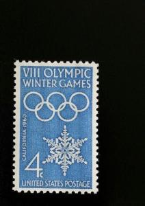 1960 4c VIII Winter Olympics Games, California Scott 1146 Mint F/VF NH