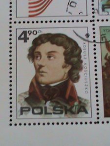 ​POLAND 1975 SC#2122 BICENTENARY OF AMERICAN REVOLUTIONARY CTO S/S SHEET- VF