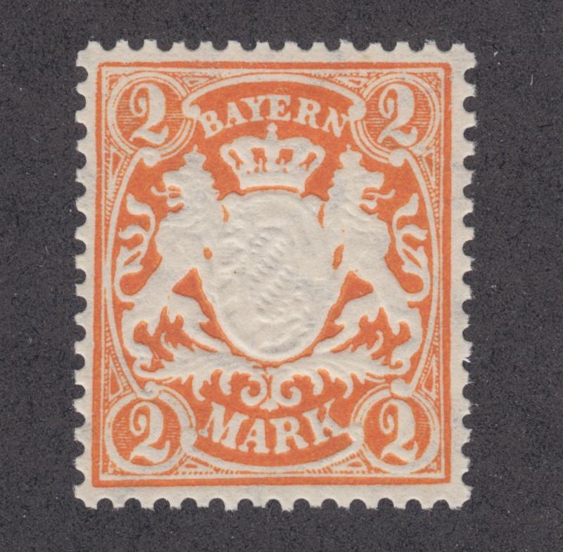 Bavaria Sc 55a MNH. 1890 2mk orange Coat of Arms, VF