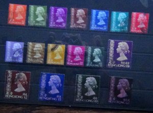 Hong Kong 1975 - 1982 values to $20 Watermark Multiple Crown Diagonal Used