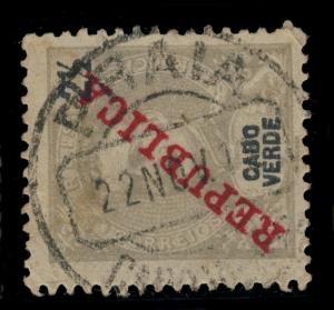 CABO VERDE - 1912 - PRAIA DATE STAMP ON MiNr.86/YvNr.86 - 2 1/2 REIS