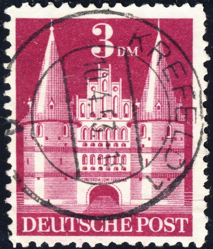 ALLEMAGNE / GERMANY Bizone 1948 Mi.99.YIIB(99.IIwg) 3DM T.2 p.11 Used KREFELD 1