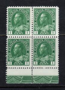 Canada #104 Mint Fine - Very Fine Lathework C Block - Bottom Stamps Never Hinged