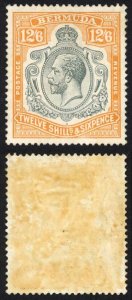 Bermuda SG93 1932 KGV 12/6 Grey and Orange Wmk Mult Script CA M/M