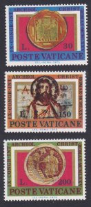 Vatican 4th Century Art Archaeological Congress 3v 1975 MNH SC#579-581